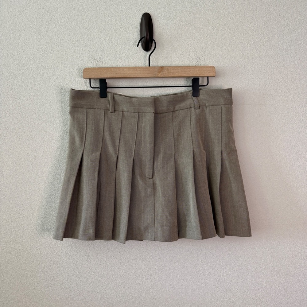 ABERCROMBIE & FITCH Womens Pleated Herringbone Skort Size Large Preppy Academia